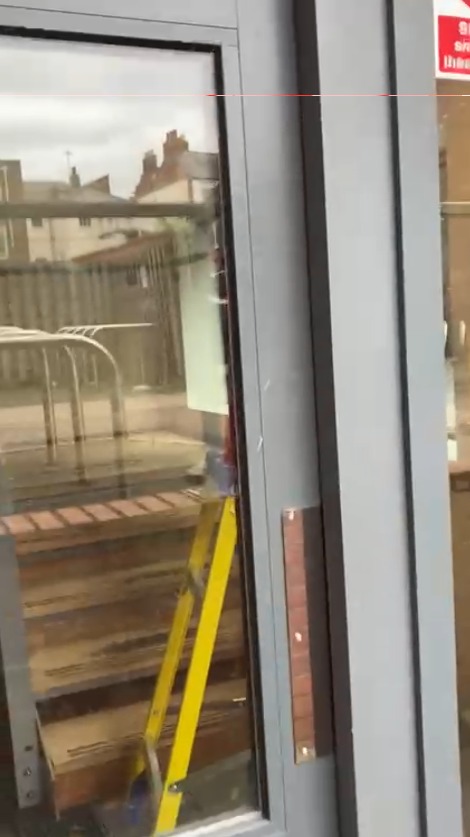 internal button mag lock release aluminium door repair photo