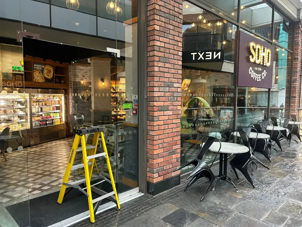 Soho Coffee, Bristol — <div class="projSlider-overlay">
              <span class="projSlider-tag">Soho Coffee, Bristol</span>
              <h3 class="projSlider-name">APG Door Floor Spring Repair</h3>