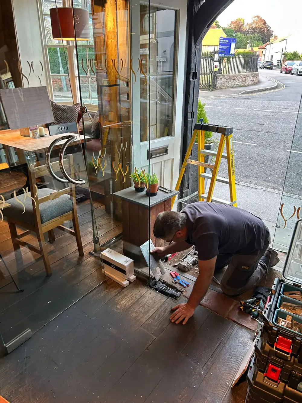 Welwyn, Hertfordshire — <div class="projSlider-overlay">
              <span class="projSlider-tag">Welwyn, Hertfordshire</span>
              <h3 class="projSlider-name">Floor Spring Replacement</h3>